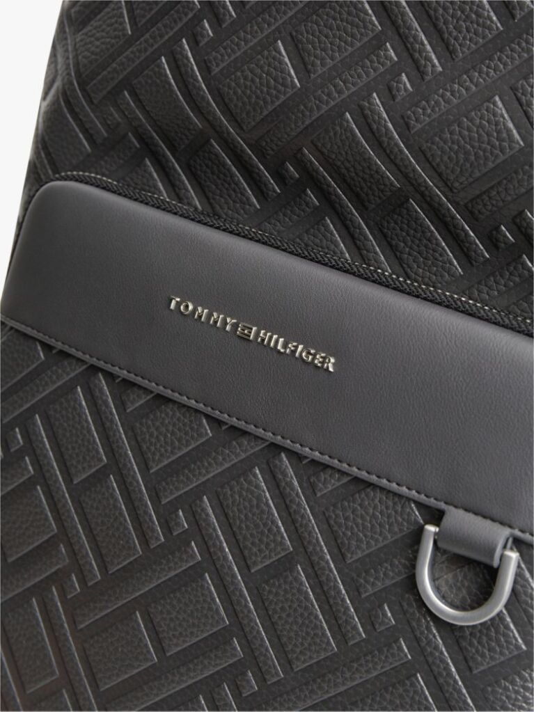 Grey Modern Flag Metal Logo Dome Backpack  Men