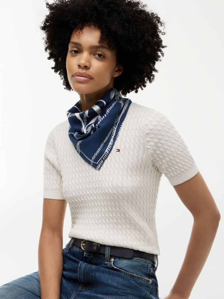 Multi Logo Pure Silk Square Scarf  Women