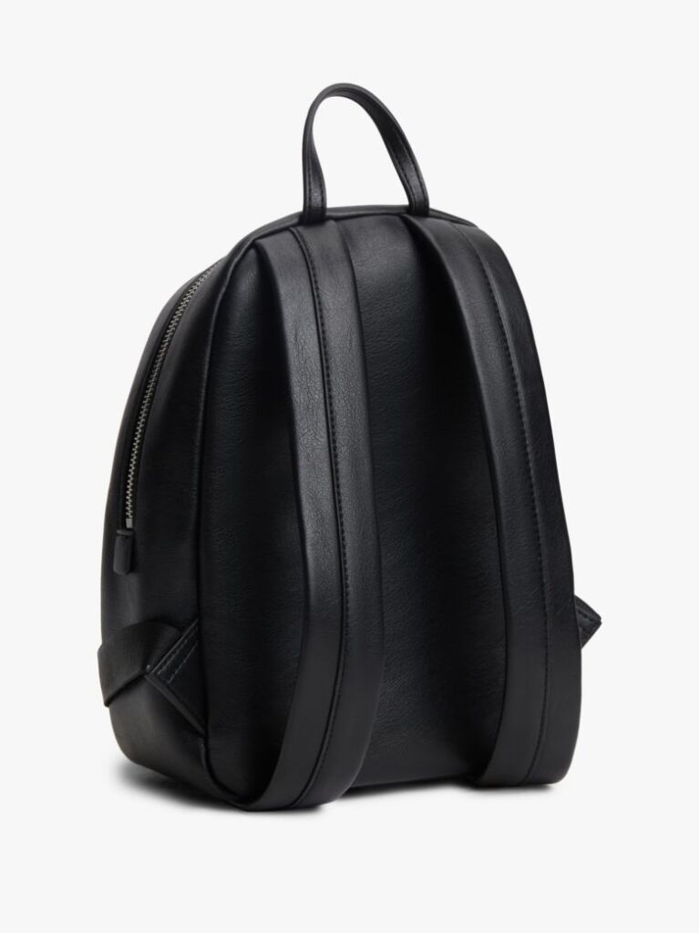 Black Metal Logo Dome Backpack  Women