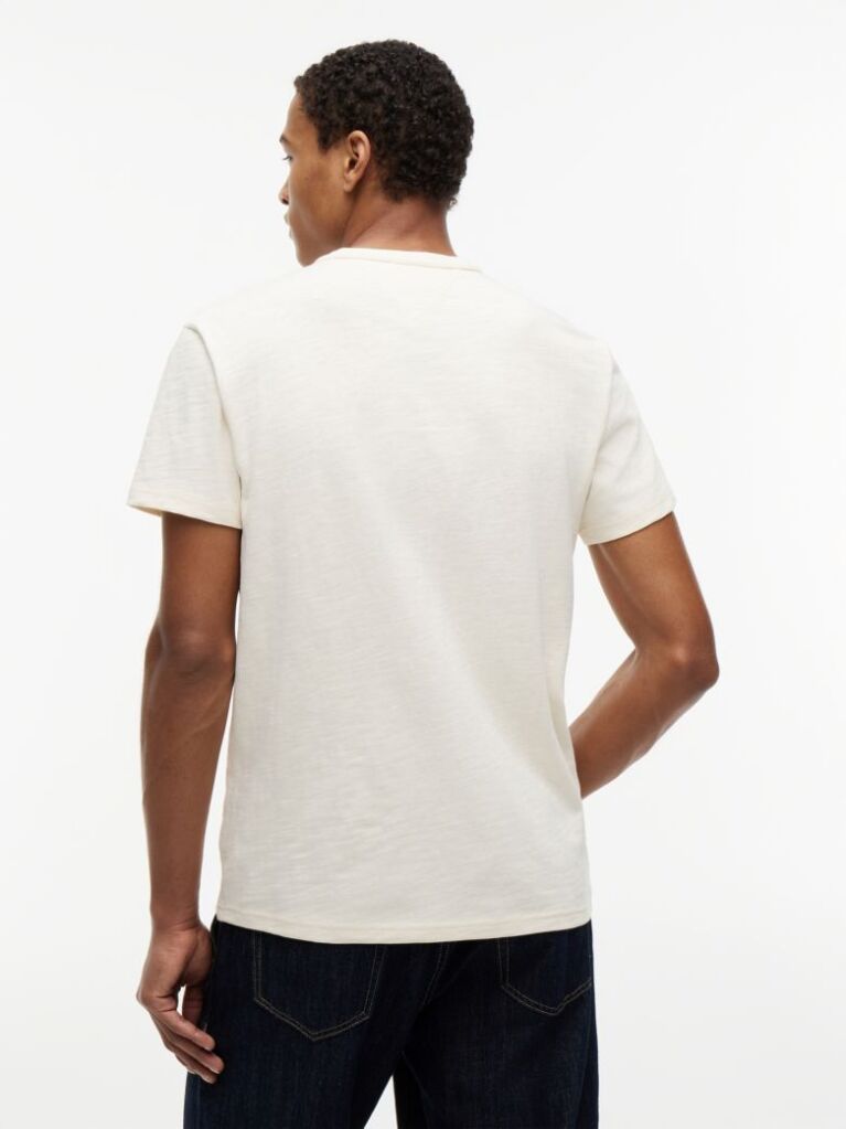 Μπεζ Βαμβακερό T-Shirt  Άνδρες