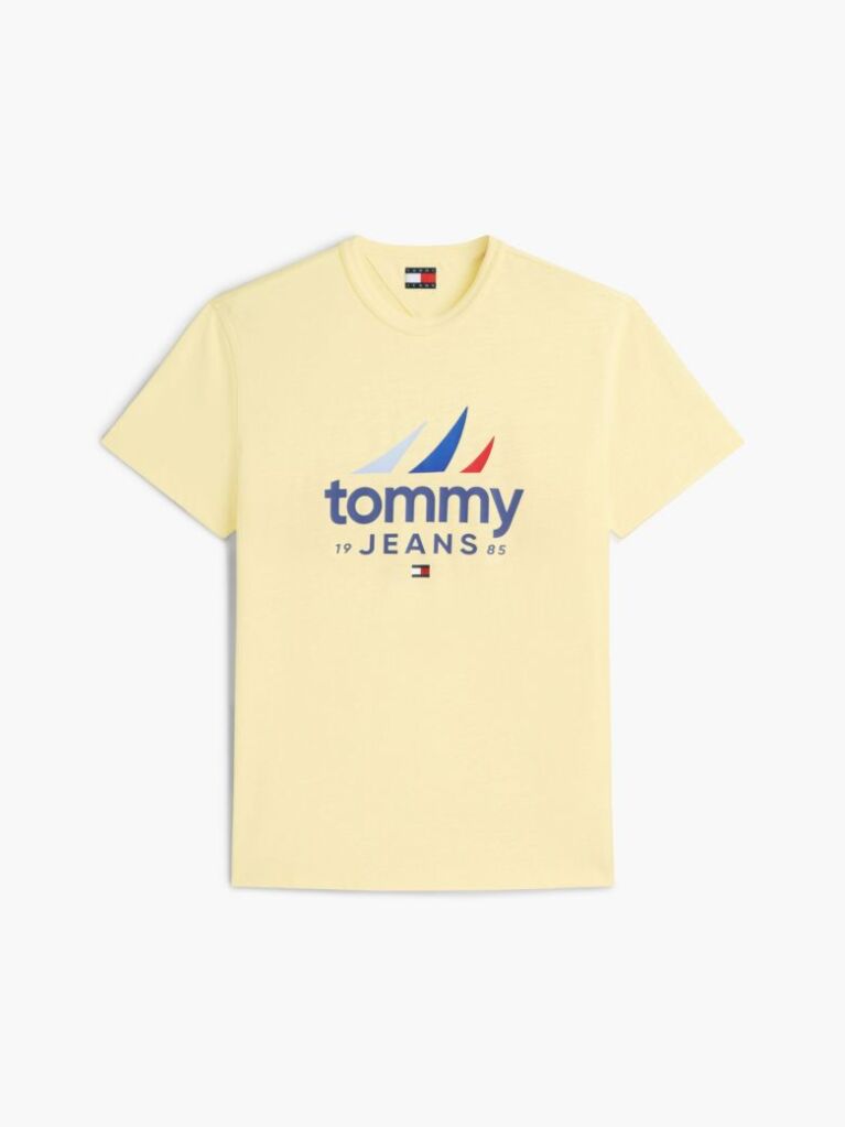 Κίτρινο Βαμβακερό T-Shirt  Άνδρες