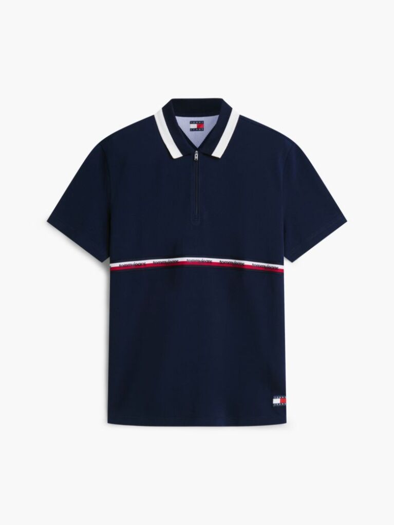 Blue Relaxed Fit Global Stripe Polo Shirt  Men