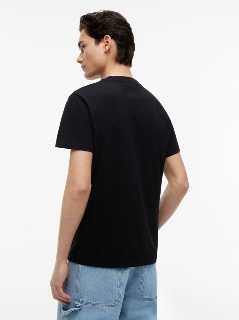 Μαύρο Slim T-Shirt Με Λογότυπο Και Σχέδιο  Άνδρες