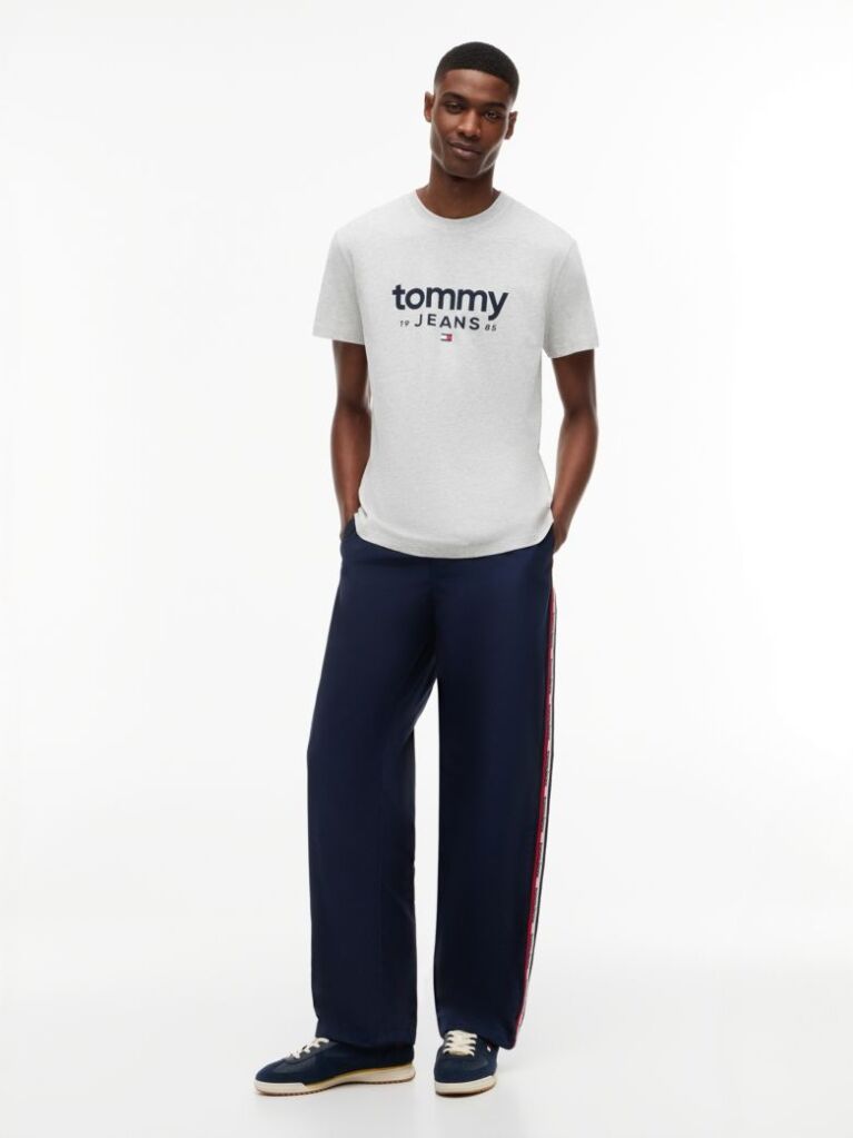 Γκρι Slim T-Shirt Με Λογότυπο Και Σχέδιο  Άνδρες