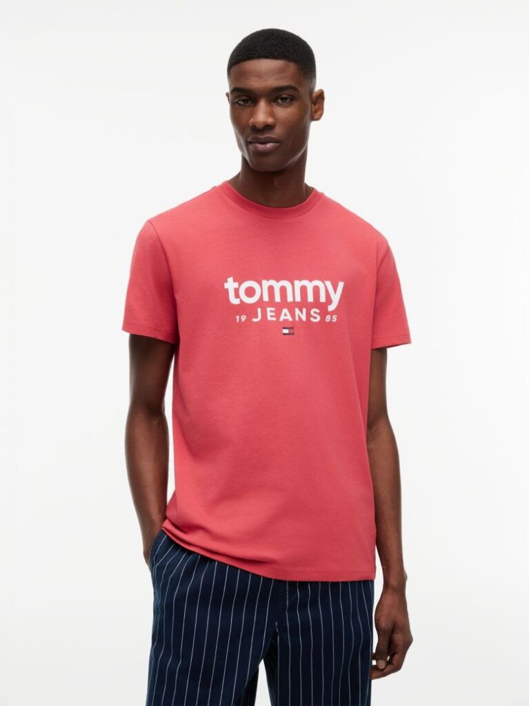 Κόκκινο Slim T-Shirt Με Λογότυπο Και Σχέδιο  Άνδρες