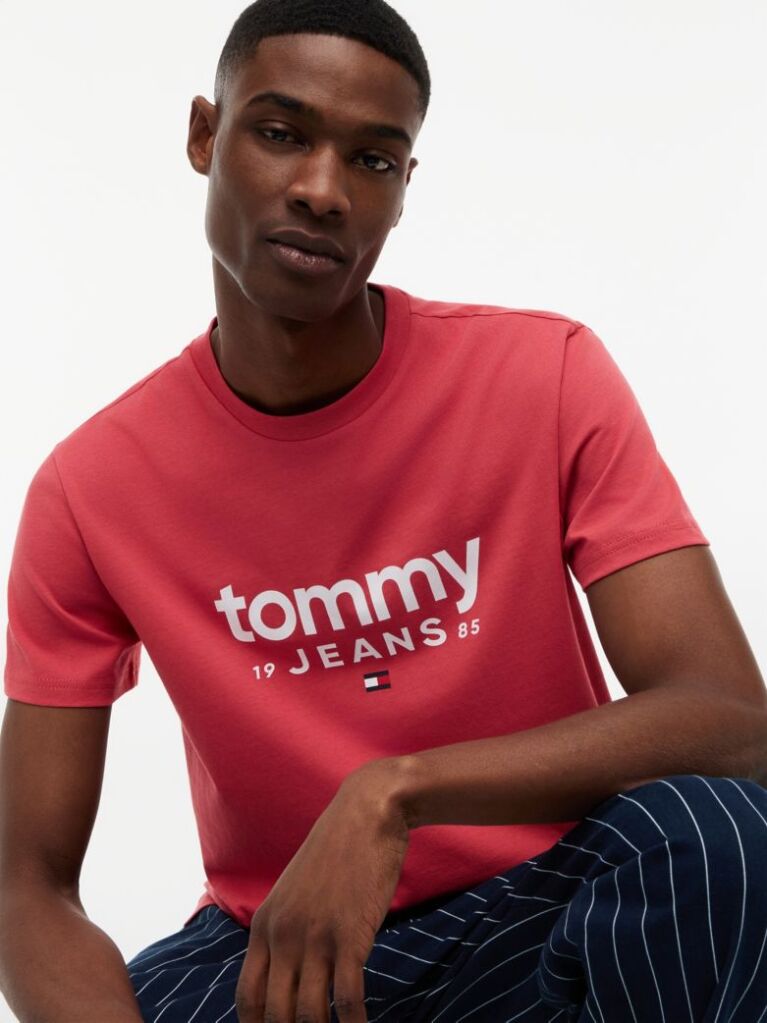 Κόκκινο Slim T-Shirt Με Λογότυπο Και Σχέδιο  Άνδρες
