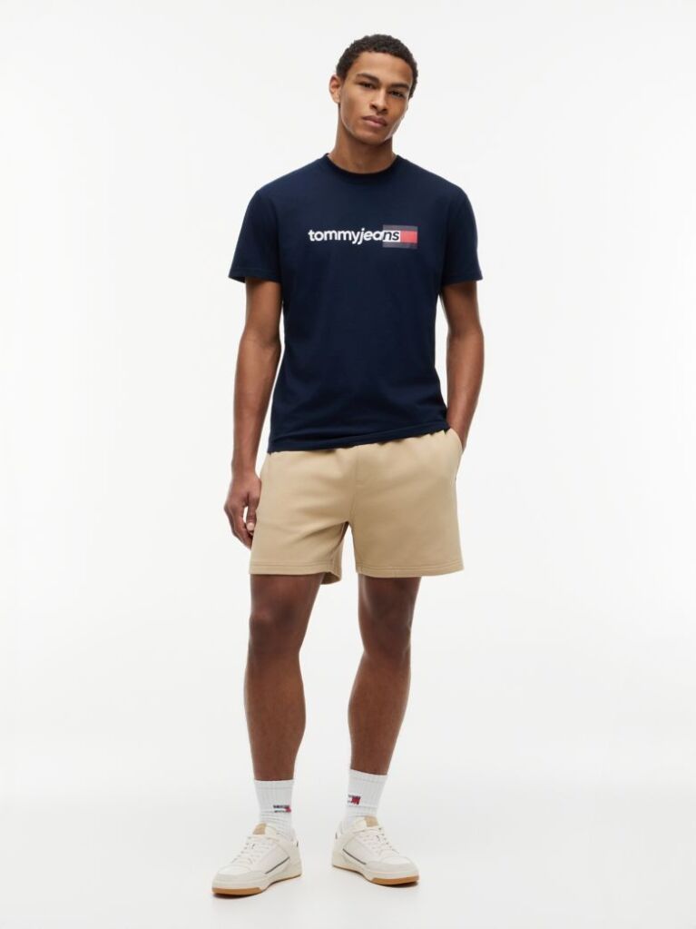 Μπλε Βαμβακερό T-Shirt  Άνδρες