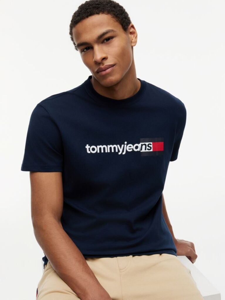 Μπλε Βαμβακερό T-Shirt  Άνδρες