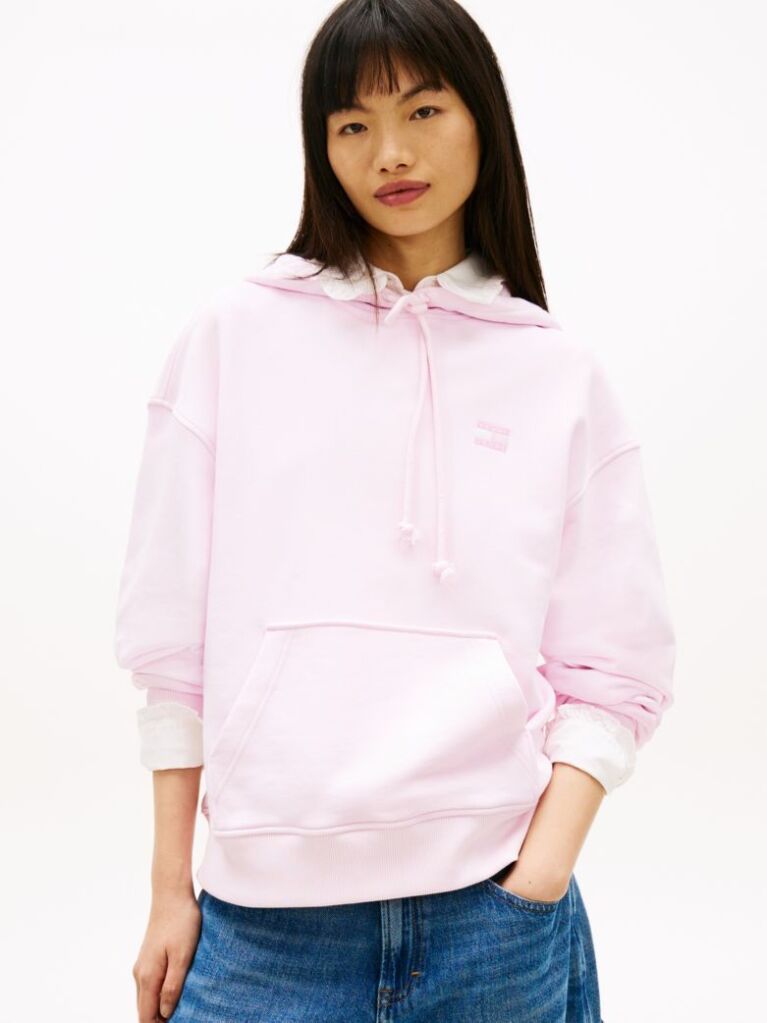 Ροζ Hoody Σε Boxy Γραμμή  Γυναίκες