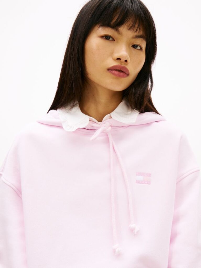 Ροζ Hoody Σε Boxy Γραμμή  Γυναίκες