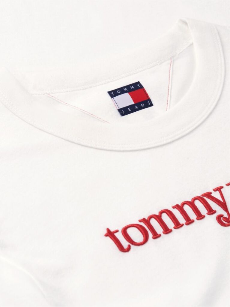 Άσπρο Άνετο Βαμβακερό T-Shirt  Γυναίκες