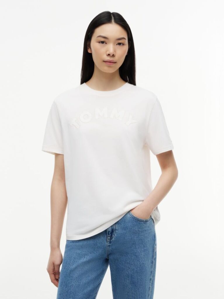White Relaxed Washed Jersey T-Shirt  Women