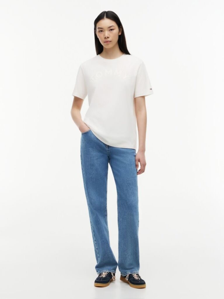 White Relaxed Washed Jersey T-Shirt  Women