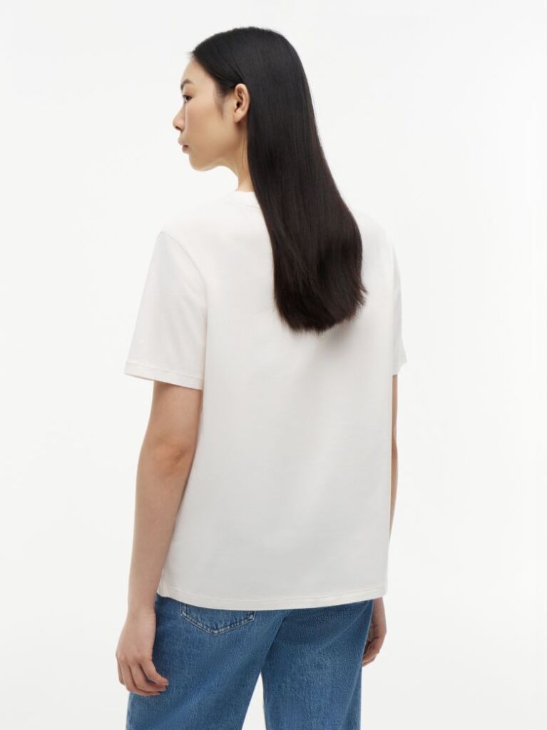 White Relaxed Washed Jersey T-Shirt  Women