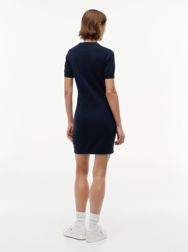 Μπλε Slim Mini Πλεκτό Φόρεμα  Γυναίκες