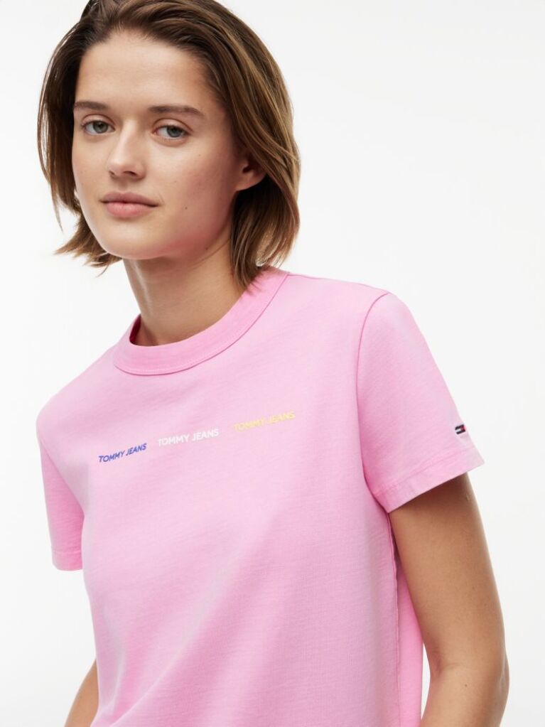 Ροζ Βαμβακερό T-Shirt Με Επαναλαμβανόμενο Λογότυπο  Γυναίκες