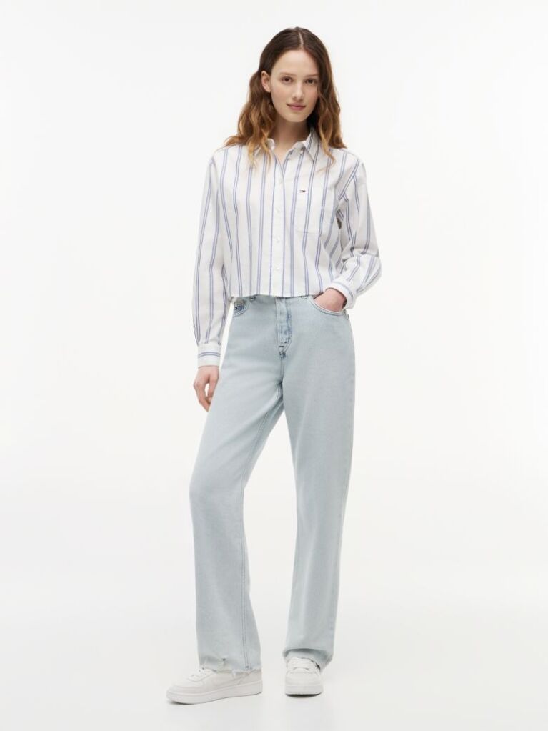 Multi Relaxed Fit Twill Cropped Shirt  Women