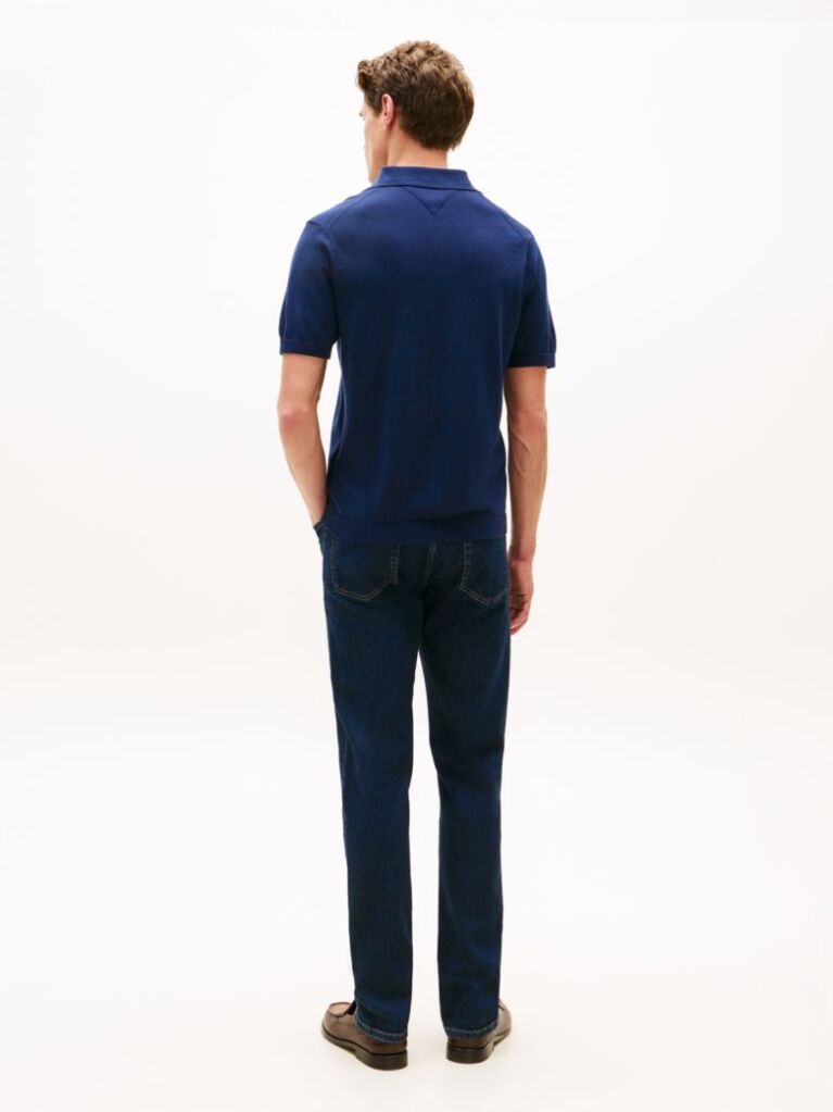 Blue Smart Casual Regular Fit Polo Shirt  Men