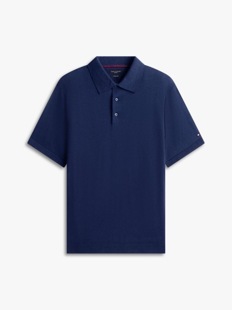 Blue Smart Casual Regular Fit Polo Shirt  Men