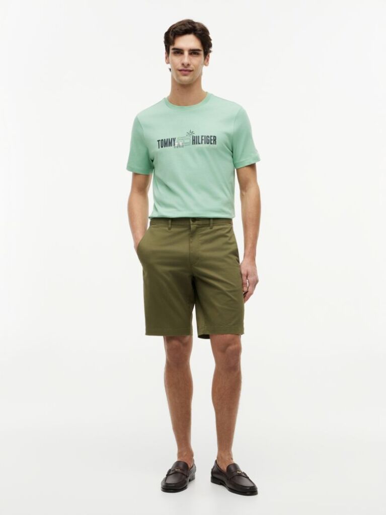Πράσινο Βαμβακερό T-Shirt Με Λογότυπο  Άνδρες