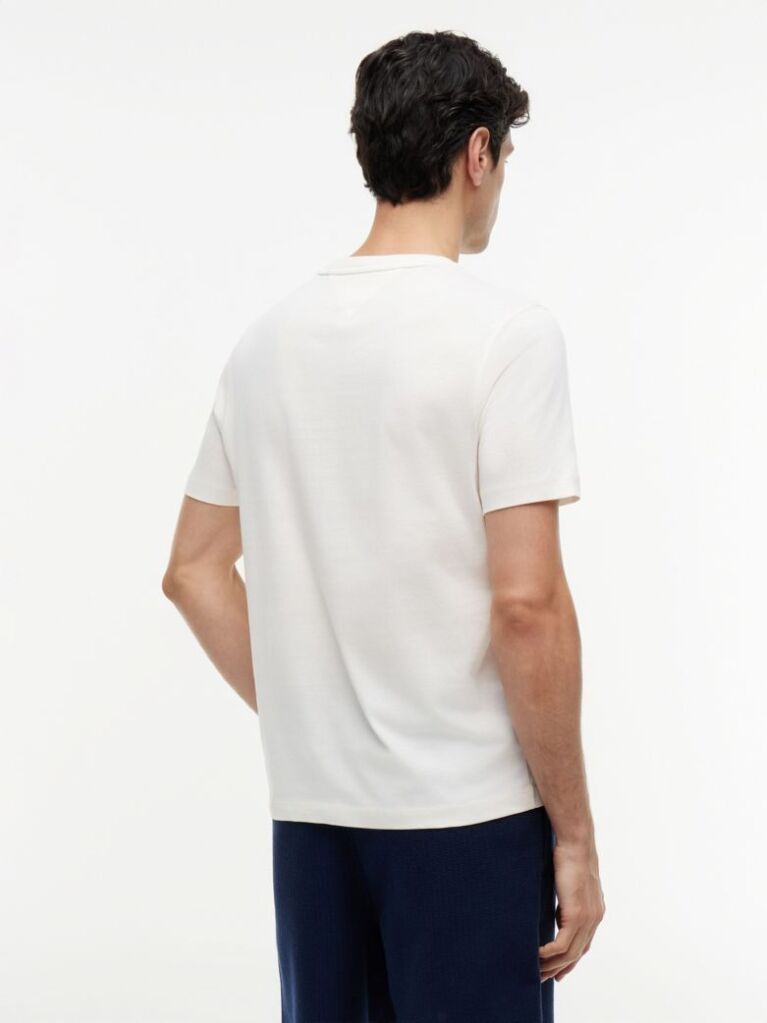 Μπεζ Βαμβακερό T-Shirt Με Λογότυπο  Άνδρες