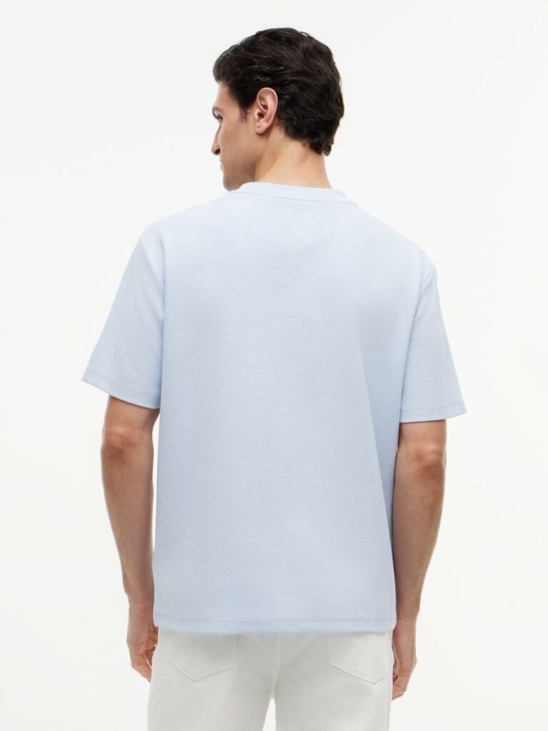 Μπλε Άνετο T-Shirt Με Ζακάρ Λογότυπο  Άνδρες