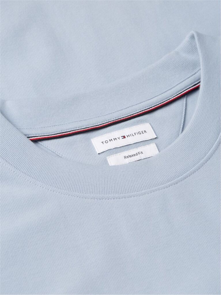 Μπλε Άνετο T-Shirt Με Ζακάρ Λογότυπο  Άνδρες