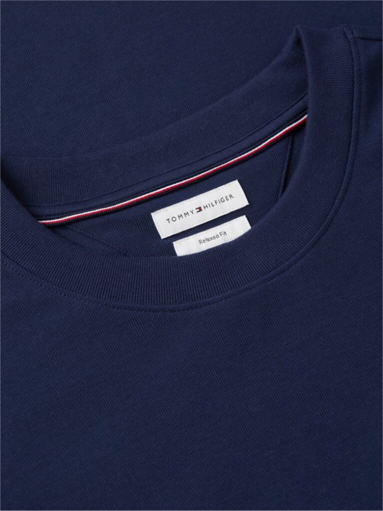 Μπλε Άνετο T-Shirt Με Ζακάρ Λογότυπο  Άνδρες