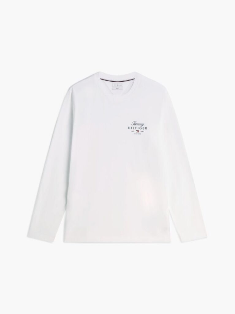 White Logo Long Sleeve T-Shirt  Men