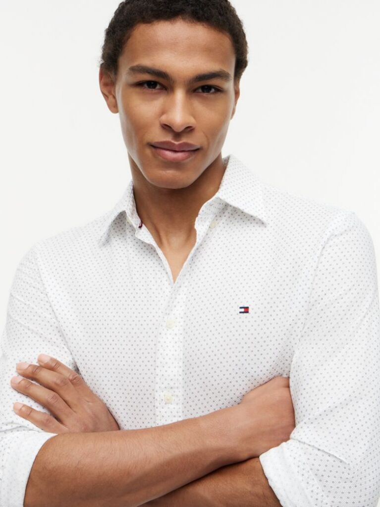 Multi Regular Fit Print Flex Poplin Shirt  Men