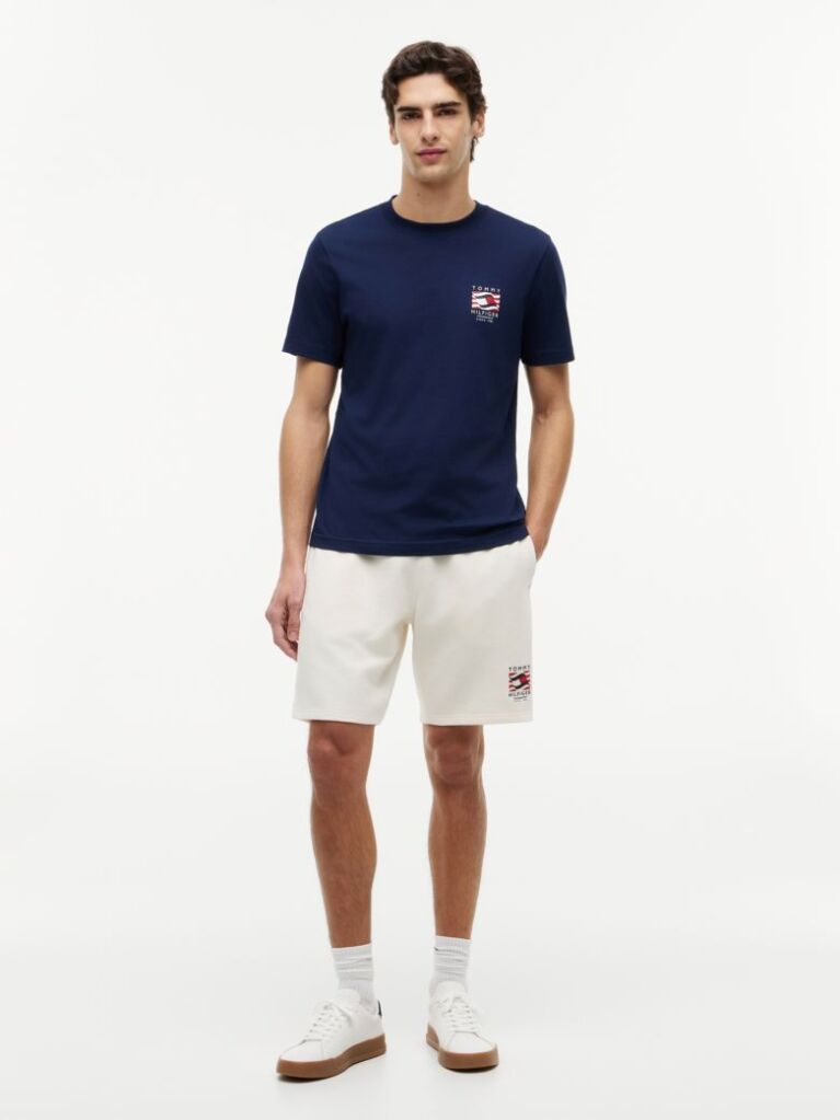 Μπλε T-Shirt Με Wavy Σημαία  Άνδρες