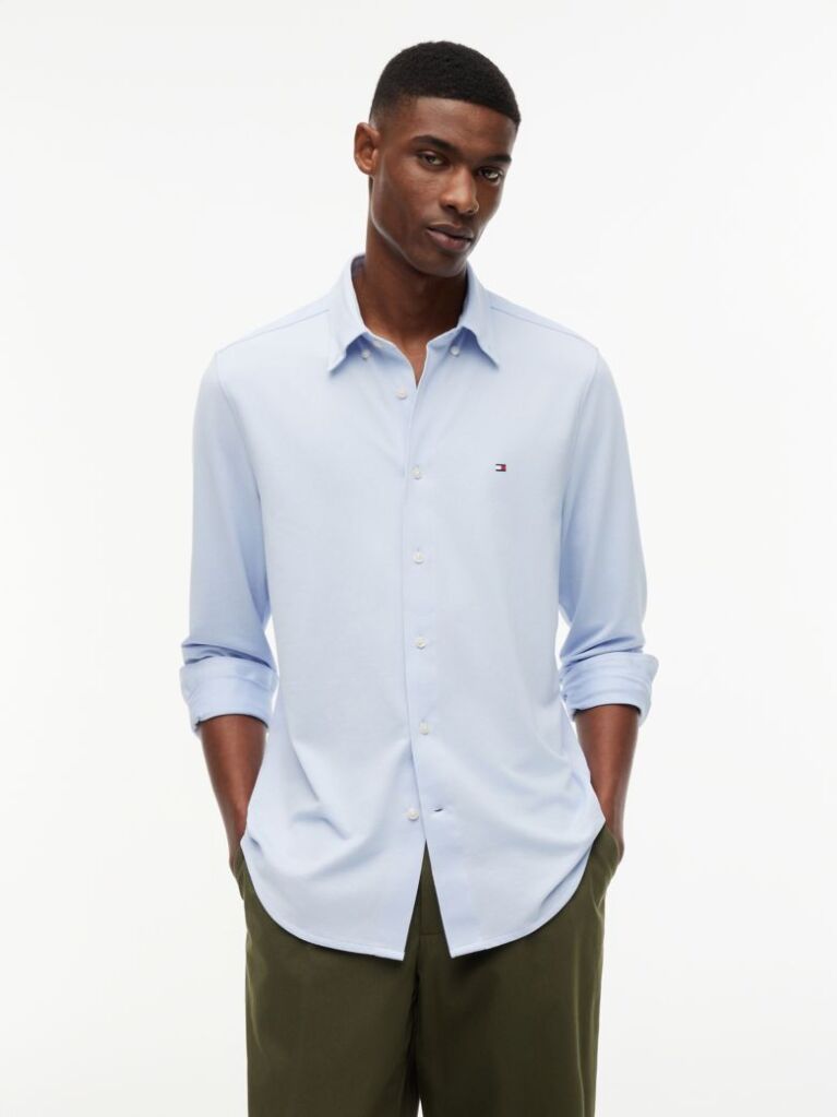 Blue Performance Regular Fit Button-Down Oxford Shirt  Men