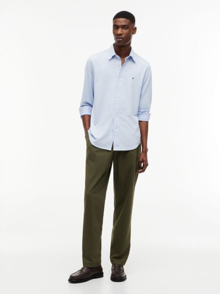 Blue Performance Regular Fit Button-Down Oxford Shirt  Men