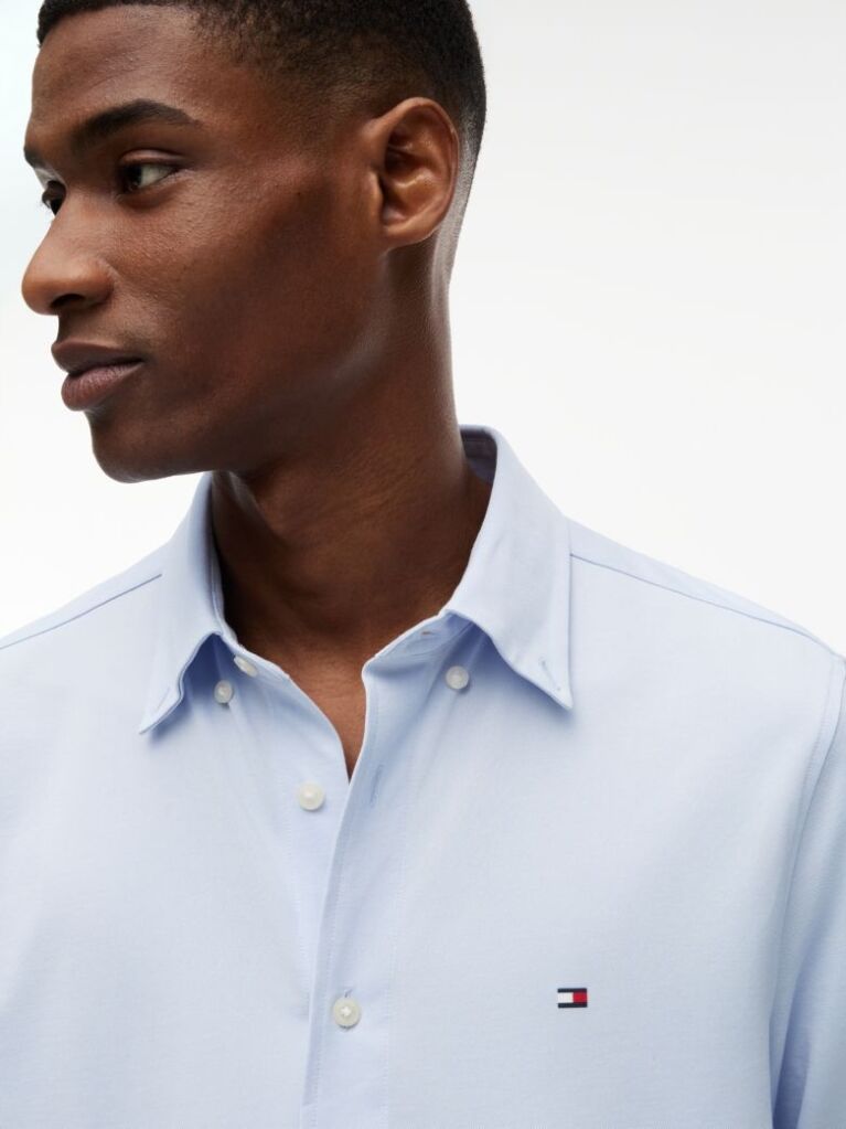 Blue Performance Regular Fit Button-Down Oxford Shirt  Men