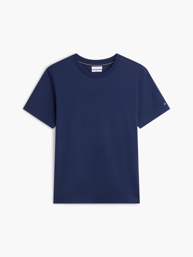 Blue Embossed Logo Interlock T-Shirt  Men