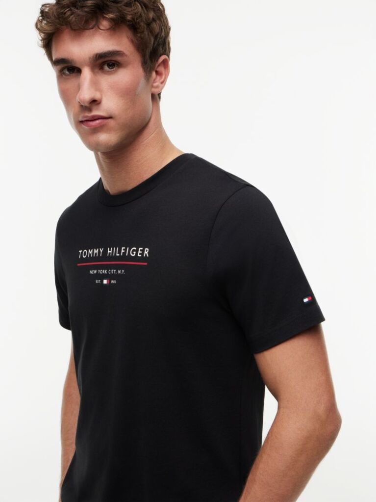 Μαύρο Βαμβακερό T-Shirt  Άνδρες