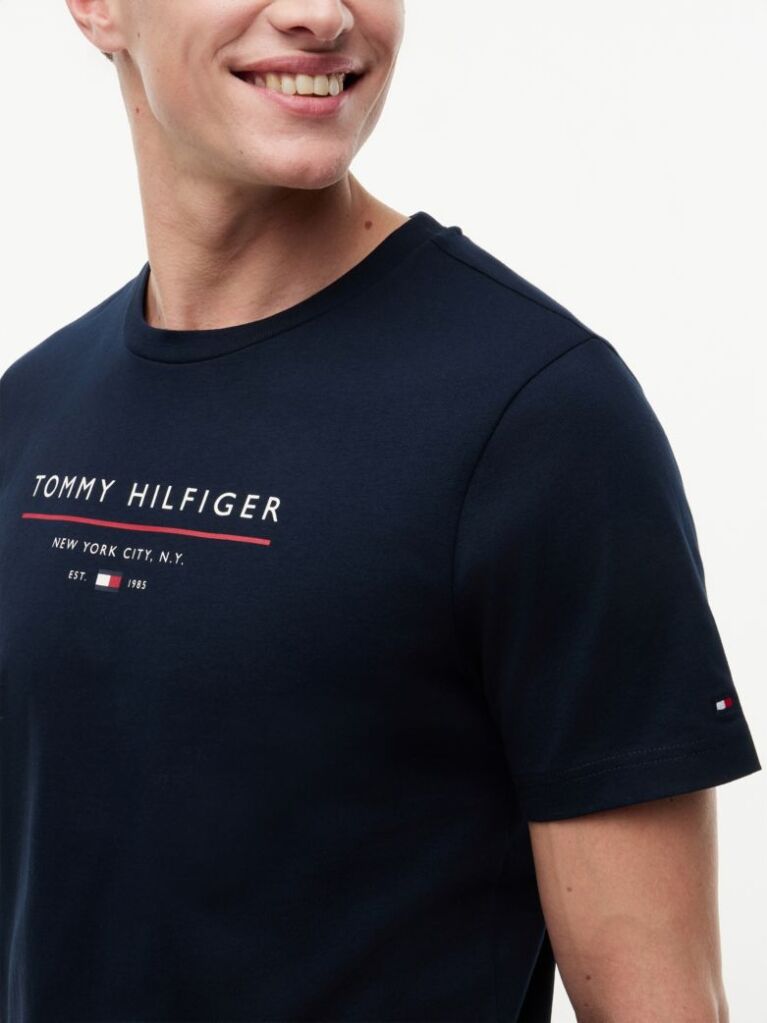 Μπλε Βαμβακερό T-Shirt  Άνδρες