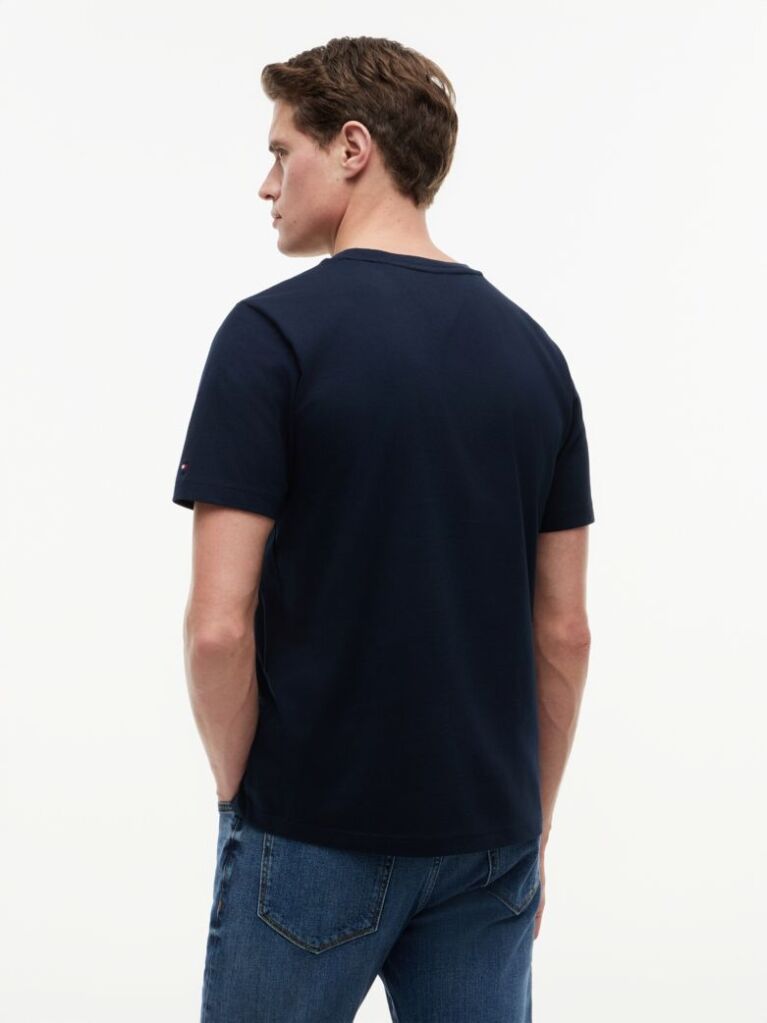 Μπλε Βαμβακερό T-Shirt  Άνδρες