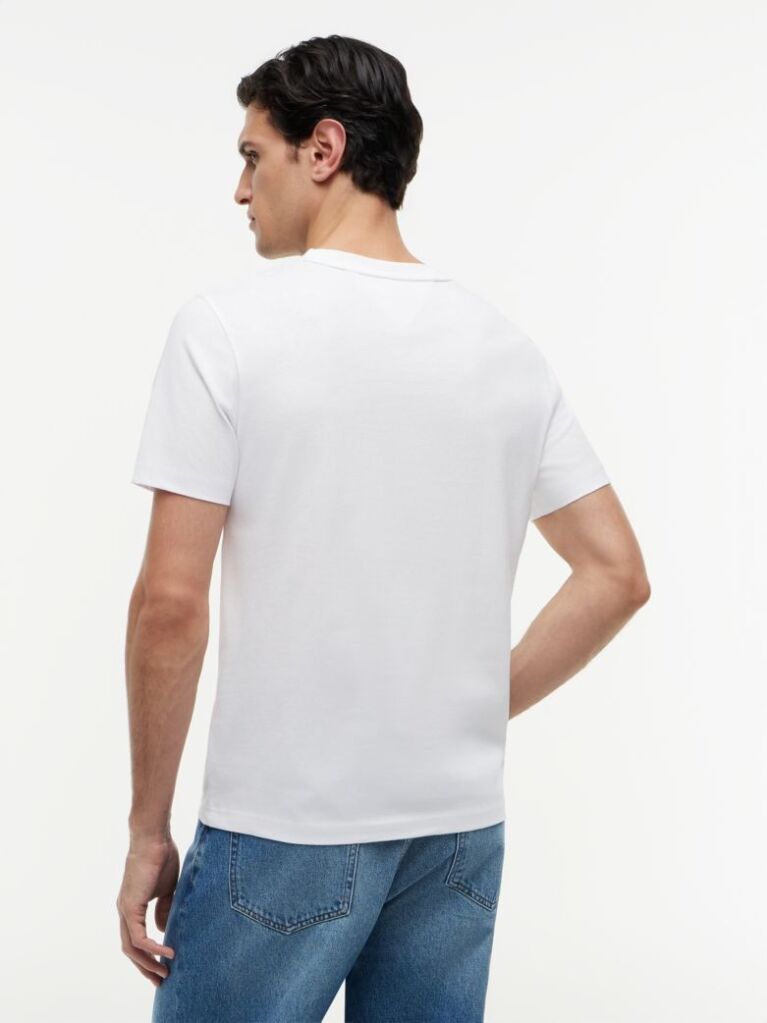 Άσπρο Βαμβακερό T-Shirt  Άνδρες