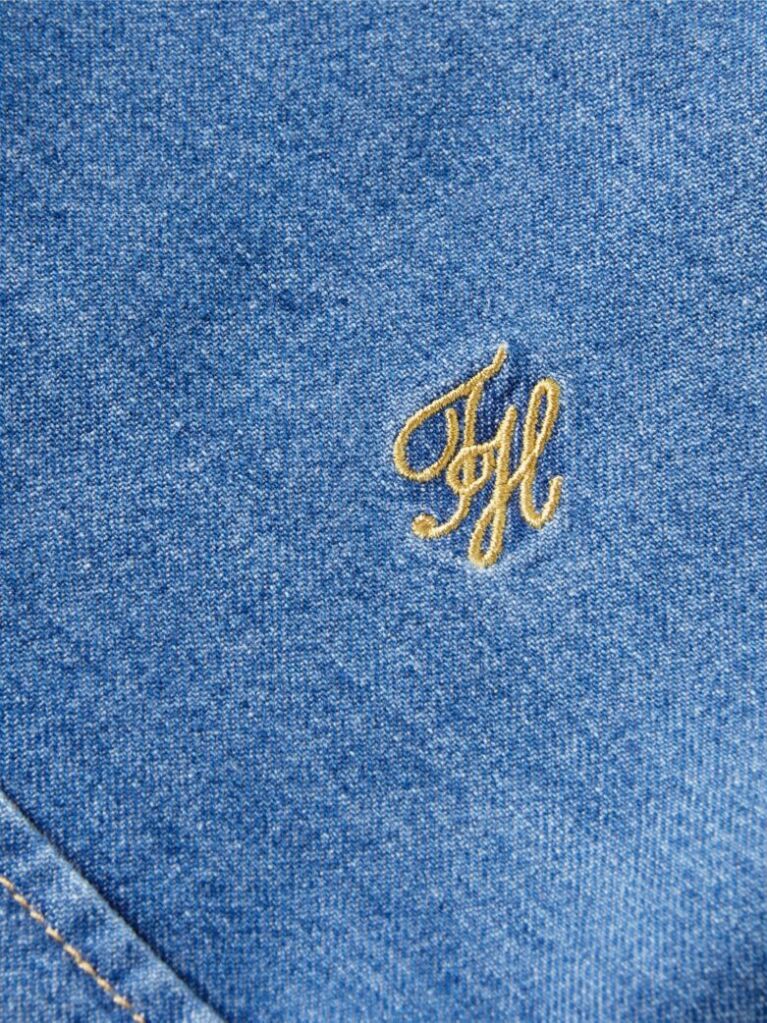 Μπλε Κοντομάνικο Denim Πουκάμισο Σε Boxy Γραμμή  Γυναίκες