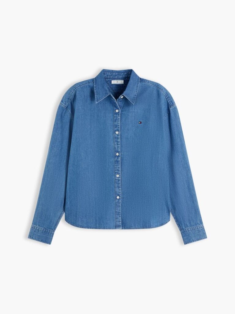 Μπλε Denim Πουκάμισο Σε Boxy Γραμμή  Γυναίκες
