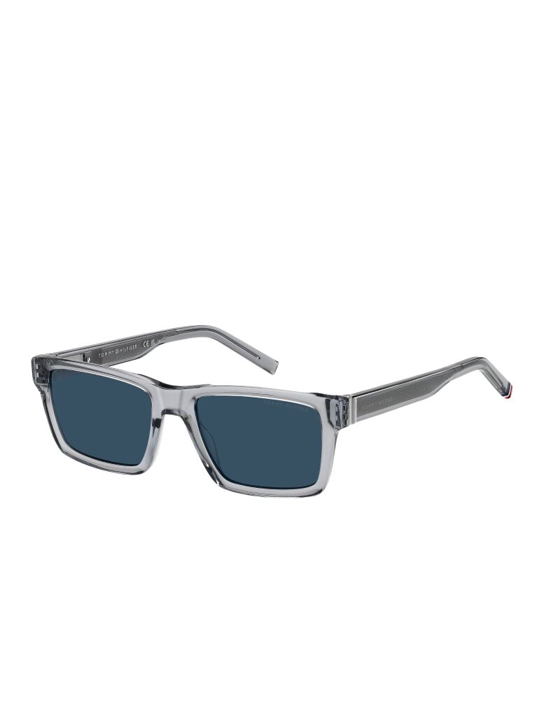 Grey Signature Tip Rectangular Sunglasses  Men