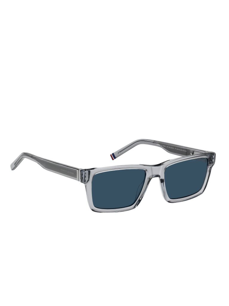 Grey Signature Tip Rectangular Sunglasses  Men