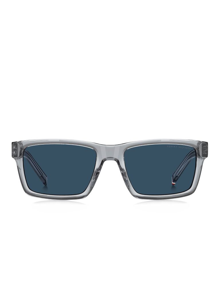 Grey Signature Tip Rectangular Sunglasses  Men