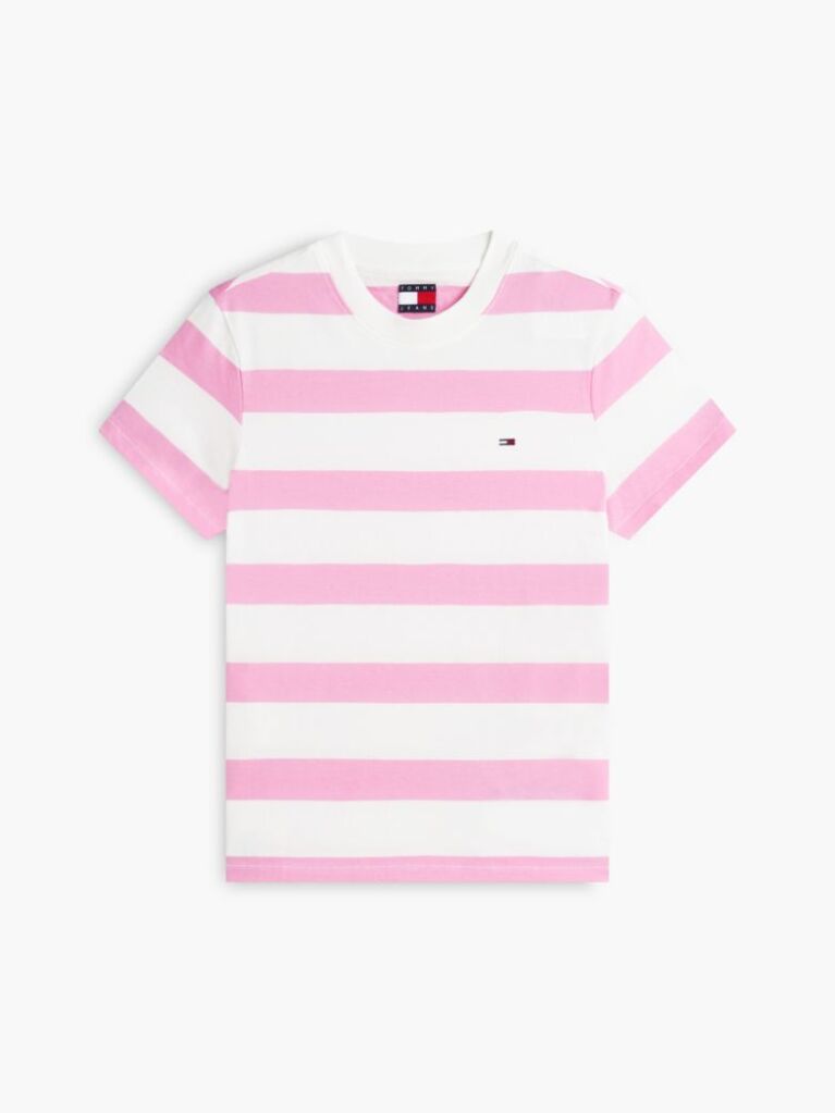 Flag Jersey T-Shirt — Pink Daisy / Stripe