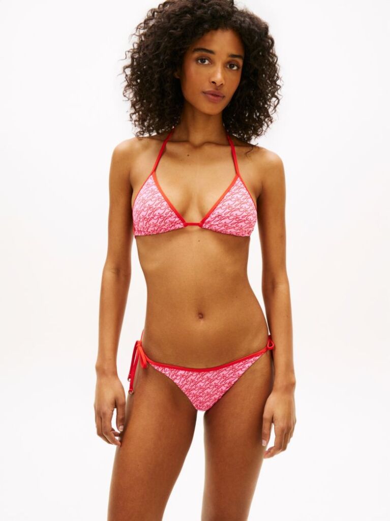 Pink Essential Print Side Tie Bikini Bottoms  Women