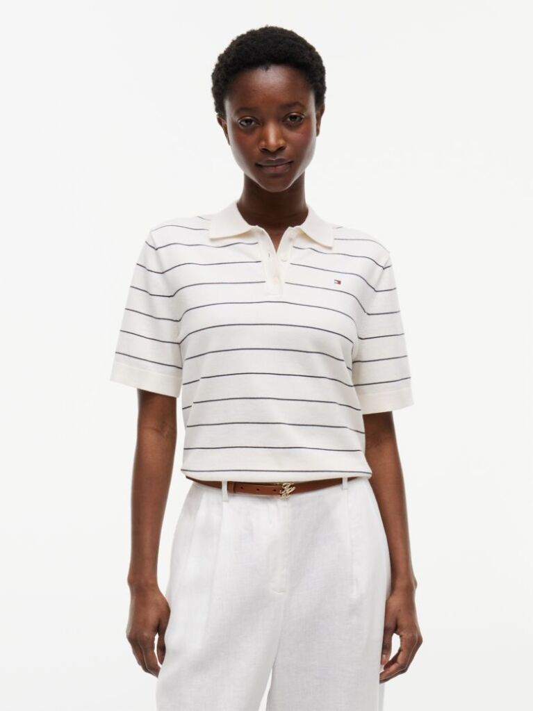 Multi Boxy Fit Jersey Polo Shirt  Women