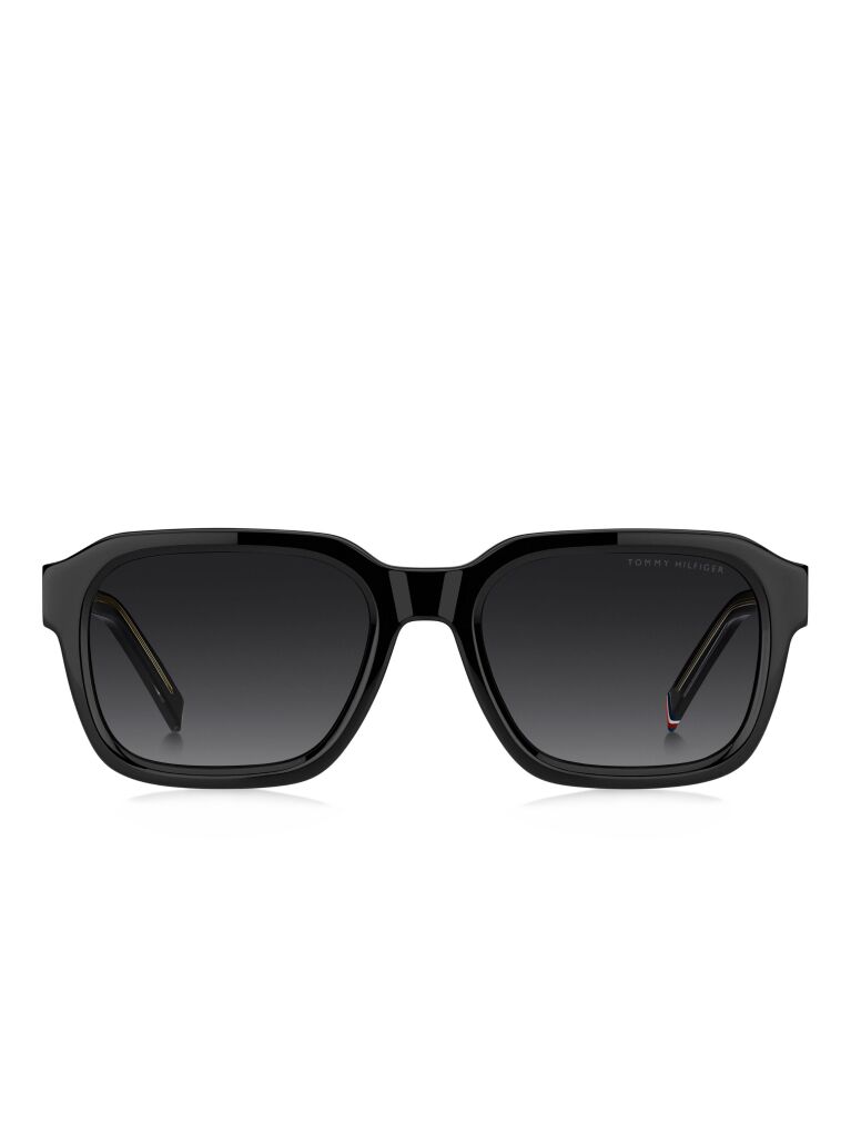 Black Signature Tip Square Sunglasses  Men