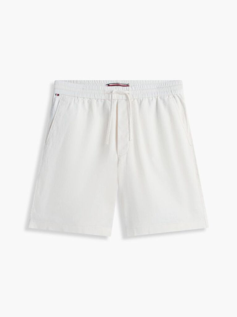 Beige Dover Linen Blend 8" Inseam Chino Bermuda Shorts  Men