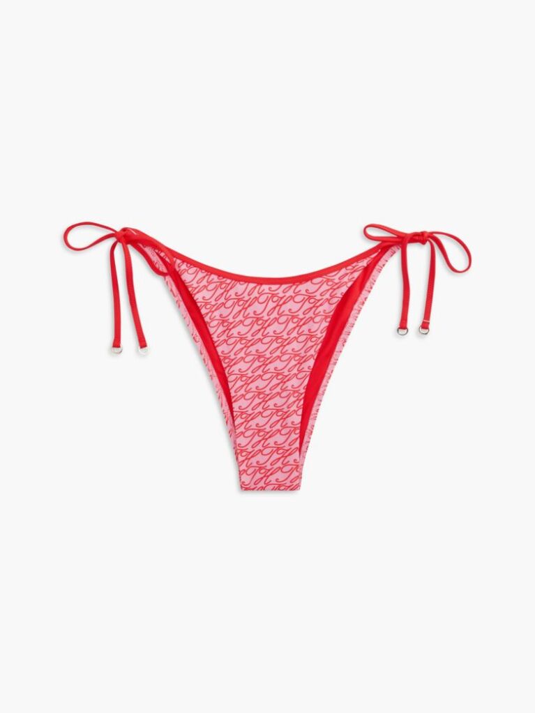 Pink Essential Print Side Tie Bikini Bottoms  Women